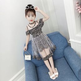 2022 Kids baby Girls Dresses Tulle clothes mesh Butterfly Ruffler Off Shoulder Cute Children Short 3 4 5 6 7 8 9 10 11 12 years