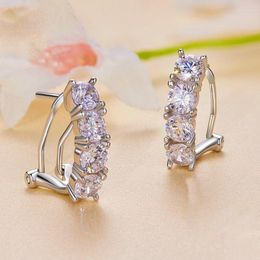 Stud Earrings 2.4ct 4mm Moissanite Women 925 Sterling Silver D VVS1 Lab Diamond 14K White Gold Plated Pass Gift