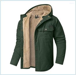 Men's Jackets Jacket High-quality Thickened Plush Shirt Cotton Warm Casual Loose Coat Winter Men Size US 2XL