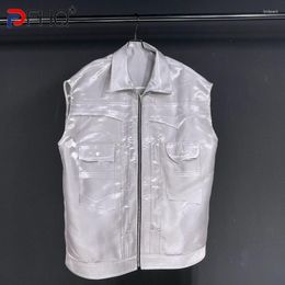 Men's Vests PFHQ Fashion Casual Turn-down Collar Cargo Vest For Men Patchwork Loose Sleeveless Jackets Summer 2023 Tide 21F3937