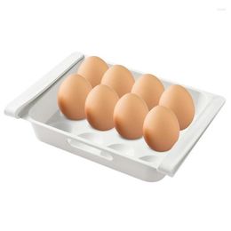 Storage Bottles 12 Grid Egg Holder For Refrigerator Portable Transparent Drawer With Handle Reusable Container Kitchen