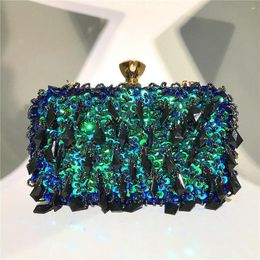 Evening Bags Malachite Green Beads Handbags Tassel String Clutch Wallet Luxury Bag Wedding Party Bride Purse Women Chain Shoulder