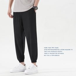 Men's Pants High Elastic Ice Silk For Casual Leggings Cool Sagging And Quick Drying Sports Baggy Hosen Joggers Men