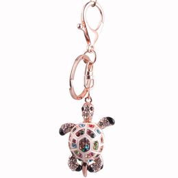 Keychains Lanyards Creative Marine Animals Rhinestone The Eye Of Devil Little Turtle Keychain Female Bag Pendant Gift Drop Delivery Fashio