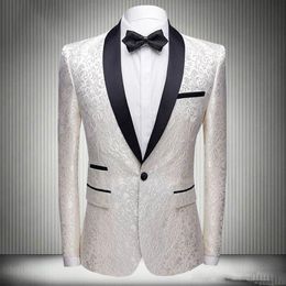 Handsome Floral Pattern Mens Suits New Fashion Groom Wear Wedding Suits For Men Slim Fit Groom Tuxedos For ManJacket Pants210w