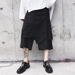 Ethnic Clothing Japanese Pants For Men Bermuda Shorts Loose Black Gothic Wide Leg Trousers Harajuku Fashion Streetwear Samurai Style Plus