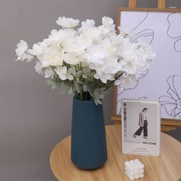 Decorative Flowers 4 Head Peony Artificial Wedding Home Decor High Quality Fake Flower Arrangement Bulk Decoration Table