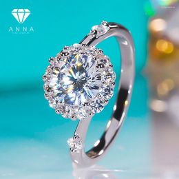 Cluster Rings 1 925 Sterling Slver D Colour VVS1 Moissanite Round Bag Twist Arm Ring Luxury Cake Diamond Trend Wedding Fine Jewellery