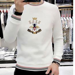 Men's Hoodies European Male Hoodie Sequin Embroidery Long Sleeve Trend Top Heavy Craft Casual Fall Winter Fashion Pullover Men Clothing