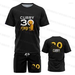 Men's Tracksuits Kid's Basketball T-Shirt Set Fashion Jersey Woman Sportswear Training Clothes Shorts Suite Two-Piece Black