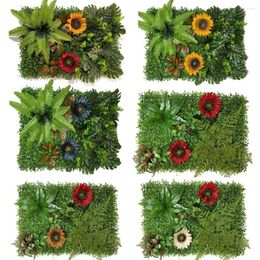 Decorative Flowers Home Decoration Artificial Plant Lawn Sunflower Wall Leaf Panels Garden Bedroom Window Plantas Artificiales Para