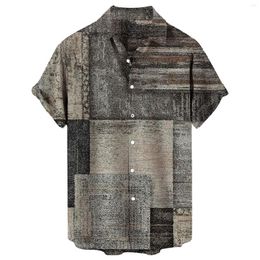 Men's T Shirts Summer Street T-Shirt Vintage Tee Loose Lapel Print Short Sleeve Cuffs Button Port Style Floral Shirt Hawaiianss Top