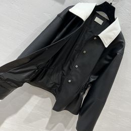Miu New Leather jacket Brand Outerwear Jackets Coats luxury brand designer tops women winter jacket women 23 autumn winter short leather jacket motorcycle suit