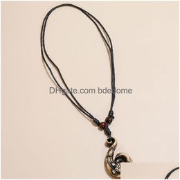 Pendant Necklaces Turtle Animal Ocean Wave Sea Adjustable Long Chain Resin Fashion Jewelry Necklace For Women Men Hip Hop Gift Drop De Dhr4P