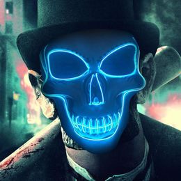 Halloween Mask LED Glowing Mask DJ Party Light Up Masks Glow In Dark Scary Masquerade Masks Festival Skull Mascara Light Masks