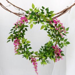 Decorative Flowers Willow Vine Artificial Flower Silk Cloth Wall Hanging Plant Fake For Home Garden Decoration