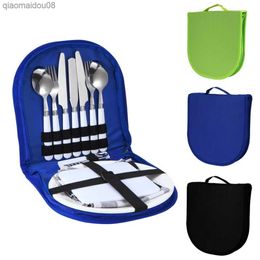 Outdoor Picnic Tableware Knife Fork Spoon Cutlery Set BBQ Camping Cutlery Kit L230704