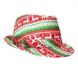 Berets Christmas Fedora Hat For Adult With Festival Print Colorful Costume Women Men Halloween Party Stage Props