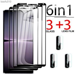 6in1 For Sony Xperia 1 IV 5G Tempered Glass Camera Screen Protector For Xperia 10 IV III Xperia1 Xperia10 Full Cover Phone Film L230619