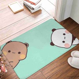 Carpets Panda Bear Bubu Dudu Printed Entrance Doormat Home Bathroom Bedroom Floor Mat Small Size Anti-slip Carpet Home Decoration R230725