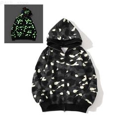 Hoodies Sweatshirts Shark Full Zip Tiger Jacket High Quality Designer Men's Swatch Harajuku Stylist Sweatshirt Fashion Luminous Co-branded Hoodie L230725