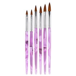 6Pieces/Set Nail Art Brush Acrylic Painting Drawing Brushes Nail Accessories for Manicure Design Nail Gel Brush Salon and Home Use