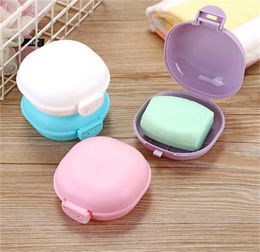 Plastic Travel Soap Box with Lid Portable Bathroom Macaroon Soaps Dish Boxes Holder Case 5 Colors JL1684