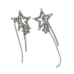 Dangle Earrings Tassel Drop Cartilage Earring Zircon Hollow Star Long Ear Bone No Pierced Jewelry