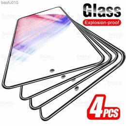 4Pcs Protective Glass For Samsung Galaxy A53 5G Screen Protector Samung A 53 53A 2022 A536B 6.5" Tempered Glas Safety Phone Film L230619