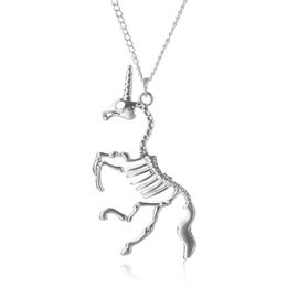 Pendant Necklaces Women Vintage Cartoon Personality Unicorn Skeleton Alloy Fashion Jewelry Drop Delivery Pendants Dh9Js