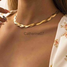 Pendant Necklaces Lacteo Trendy Gold Colour Weave Snake Chain Choker Necklaces For Women Men Charm Heart Tassel Necklace Rave Party Jewellery Collar J230809