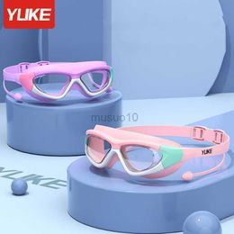 Goggles Children's Goggles Boys' Waterproof and Anti-fog HD Swimming Glasses Girls' Big Box Swimming Cap Swimming Kids Goggles HKD230725