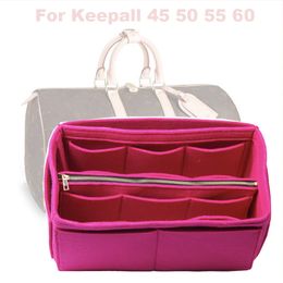 Cosmetic Bags Cases Fits Keepall 45 50 55 60 Insert Organiser Purse Handbag Bag in Bag-3MM Premium FeltHandmade/20 Colorsw/Detachable Zip Pocket 230725