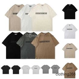 ess Designer pullover T Shirts Chest Letter Laminated Print Short Sleeve High Street Loose Oversize Casual T-shirt Cotton Tops for Men and Women tshirt