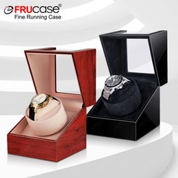 Watch Boxes Cases FRUCASE Wooden Watch Winder for Automatic Watches Watch Box Automatic Winder Use USB Cable / with Battery Option 230724