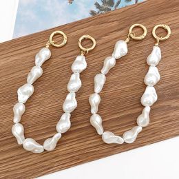 Bag Parts Accessories Korea Irregular Pearl Beaded Mobile Phone Chain For women Girls Handbag Belt strap ABS DIY replacement Handle 230725