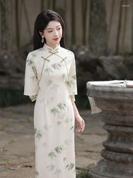 Ethnic Clothing Fashion Mandarin Collar Cheongsam Chinese Style Classic Women's Elegant Short Sleeve Qipao