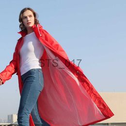 Raincoats Fashion Long Raincoat Women Men Ladies Raingear Breathable Portable Water-Repellent Rain Poncho Coat et Big Size x0724