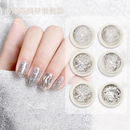 Shine Silver Nail Glitter Powder, Nail Art Shiny Foil Flakes On Fingernails Decoration, Cosmetic Face Body Glittering Making