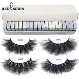 False Eyelashes Red SIREN5/10/30/50 fluffy mink fur eyelash wholesale with box soft roll natural eyelash makeup 3D mink fur bulk 230724