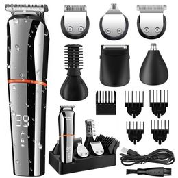 Hair Trimmer Genuine Kemei Digital Display Multifunctional Integrated Men's Eyebrow and Beard Trimmer Electric Haircut Beauty Kit 230724