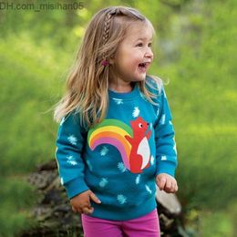 Hoodies Sweatshirts Children Sweaters Long Sleeved Autumn Winter Fleece Clothes Girls Cartoon Rainbow Tops Round Neck Kids Casual Sweatershirts Z230726