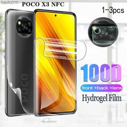 Hydrogel Film For POCO X3 NFC Screen Protectors pocophone x4 m4 pro m3 pro f4 gt Back Film poco F3 Camera Phone Protective Films L230619