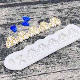 Baking Moulds Bowknot Flower Lace Silicone Mould Sugarcraft Cupcake Fondant Cake Decorating Tools