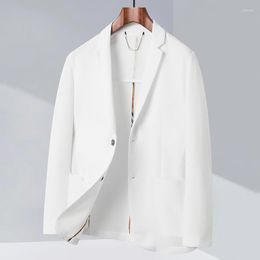 Men's Suits Summer Sun Protection Small Business Suit Coat High Elastic Lightweight Light Men Blazer Slim Fit Coats