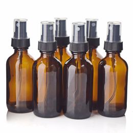 Perfume Bottle Six 2-ounce 60ml amber glass spray bottles with mist spray for essential oil Aromatherapy perfume empty cosmetic containers 230724