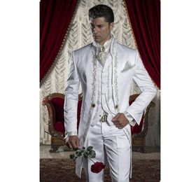 new mens suits blazers mens white tailcoat embroidery morning suit tails jacket high quality groom suitcustom made suit formal sui314v