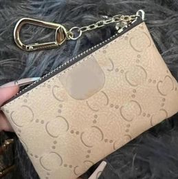 2024SS 7style Fashion Designer Keychains Leather Holders Key Pouch Purse Unisex Womens Mens Coin Card Holder Coin Purses Mini Wallet Bag Accessories Keychain