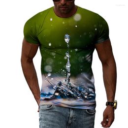 Men's T Shirts 2023 3D Water Drop Patroon T-shirt Casual Fun Gedrukte Hip Hop Harajuku Trend Cool Shirt