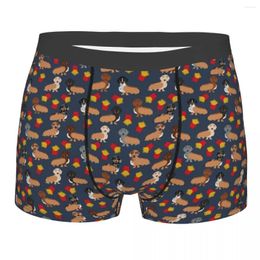 Underpants Men Dachshund And Fries Dog Underwear Animal Sexy Boxer Briefs Shorts Panties Male Polyester Plus Size